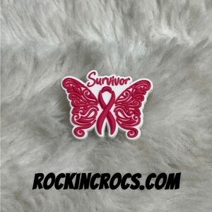 Breast Cancer Croc Charm
